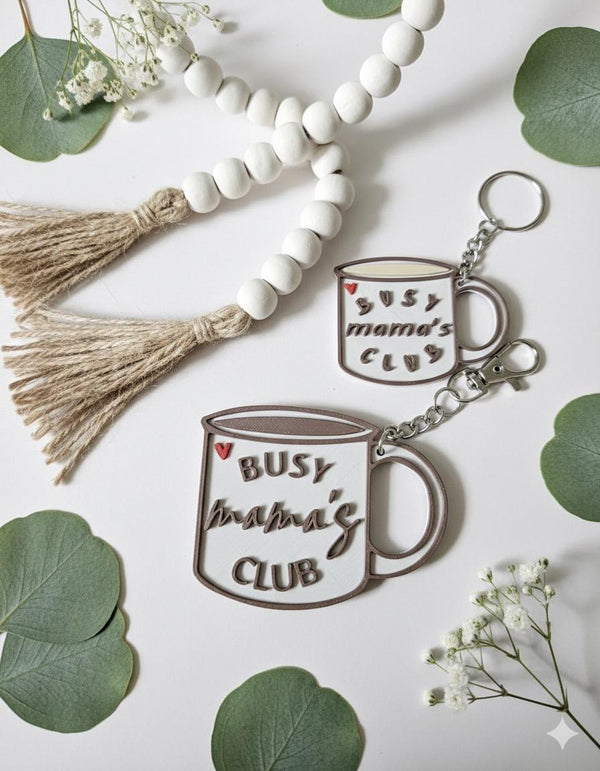 Personalised Mom Keychain: Busy Mama’s Club Coffee Mug Gift