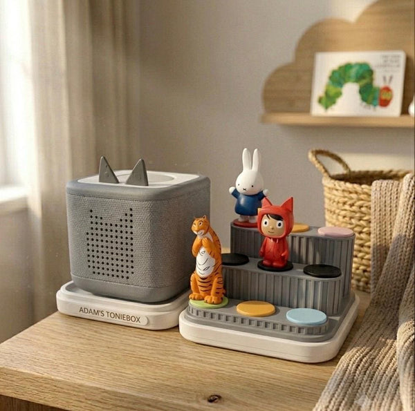 Modular Grey Toniebox & Toniebox 2 Docking Station with Magnetic Hold | Expandable Tonies Storage Stand