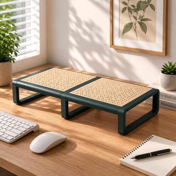 Modular Monitor Stand Riser: Ergonomic, Ventilated, Space-Saving Desk Organizer