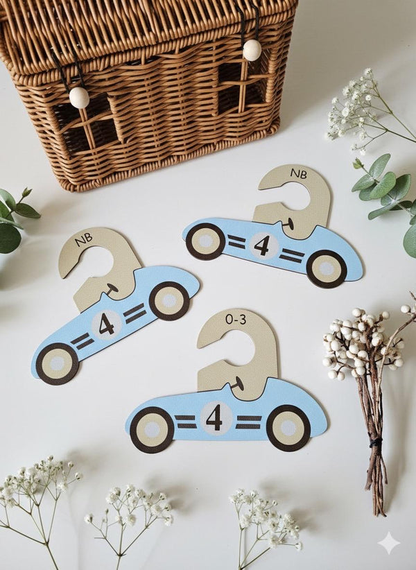 Nursery Closet Dividers: Retro Racing Car Theme, Baby Clothes Organizer