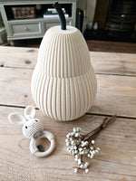 3D Printed Pear Box, Modern Textured Jewelry Storage, Minimalist Desk Organizer