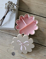 Personalised Scalloped Jewelry Box: Bow Lid Keepsake Organizer