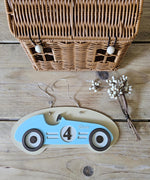 Personalized 3D Race Car Name Sign, Vintage Nursery Decor, Kids Room Art