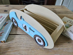 Personalized Retro Race Car Bookshelf, 3D Printed Toy Storage, Nursery Decor