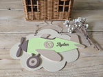 Personalised Airplane Name Sign – Retro Door or Wall Decor for Kids Room