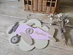 Personalised Airplane Nursery Decor: Custom Name Wall Sign, Baby Girl Gift