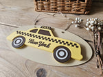 Personalized 3D Taxi Car Sign – Vintage New York Nursery Decor