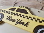 Personalized 3D Taxi Car Sign – Vintage New York Nursery Decor