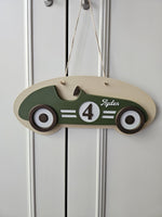 Personalised Vintage Race Car Name Sign