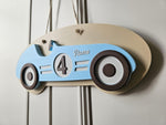 Personalized 3D Race Car Name Sign, Vintage Nursery Decor, Kids Room Art