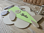 Personalised Airplane Name Sign – Retro Door or Wall Decor for Kids Room