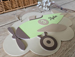 Personalised Airplane Name Sign – Retro Door or Wall Decor for Kids Room