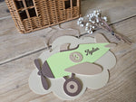 Personalised Airplane Name Sign – Retro Door or Wall Decor for Kids Room