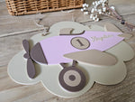 Personalised Airplane Nursery Decor: Custom Name Wall Sign, Baby Girl Gift
