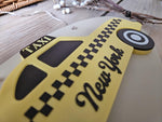 Personalized 3D Taxi Car Sign – Vintage New York Nursery Decor