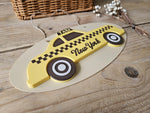 Personalized 3D Taxi Car Sign – Vintage New York Nursery Decor