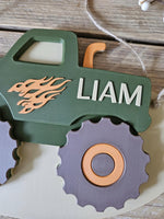 Personalized Vintage Truck Name Sign, Custom Baby Boy Nursery Decor