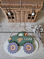 Personalized Vintage Truck Name Sign, Custom Baby Boy Nursery Decor
