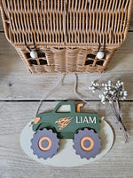Personalized Vintage Truck Name Sign, Custom Baby Boy Nursery Decor
