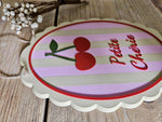 Petite Cherie Cherry Nursery Sign, French Baby Girl Wall Art, Pink Pastel Decor