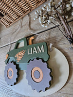 Personalized Vintage Truck Name Sign, Custom Baby Boy Nursery Decor
