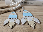 Personalized Rocket Keychain, Custom Name Backpack Tag, Space Theme Accessory