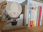 Hot Air Balloon Bookends, Scandinavian Pastel Nursery Decor, Personalized Kids Shelf Book Holders