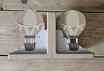 Hot Air Balloon Bookends, Scandinavian Pastel Nursery Decor, Personalized Kids Shelf Book Holders