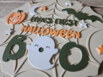 Personalised Halloween Plaque: 3D Printed Keepsake with Ghost, Pumpkin BatBaby’s First