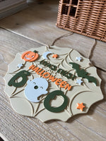 Personalised Halloween Plaque: 3D Printed Keepsake with Ghost, Pumpkin BatBaby’s First