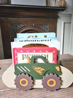 Personalized Monster Truck Book Storage, Kids Book Organizer, Nursery Decor Boy, PLA Plastic