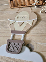 Personalized Hot Air Balloon Name Sign, Pastel Scandinavian Nursery Decor