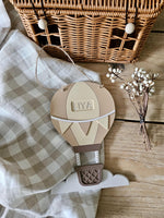 Personalized Hot Air Balloon Name Sign, Pastel Scandinavian Nursery Decor
