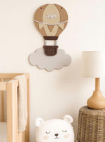 Personalised Hot Air Balloon and Cloud Wall Sign: Pastel Nursery Decor