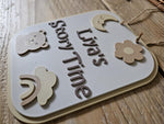 Personalized 3D Printed Story Time Sign, Scandinavian Nursery Decor, Baby Name Art