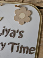 Personalized 3D Printed Story Time Sign, Scandinavian Nursery Decor, Baby Name Art