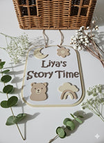 Personalized 3D Printed Story Time Sign, Scandinavian Nursery Decor, Baby Name Art