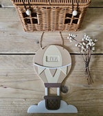 Personalized Hot Air Balloon Name Sign, Pastel Scandinavian Nursery Decor