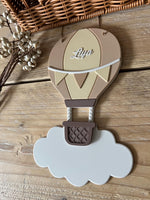 Personalised Hot Air Balloon and Cloud Wall Sign: Pastel Nursery Decor