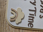 Personalized 3D Printed Story Time Sign, Scandinavian Nursery Decor, Baby Name Art