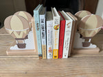 Hot Air Balloon Bookends, Scandinavian Pastel Nursery Decor, Personalized Kids Shelf Book Holders