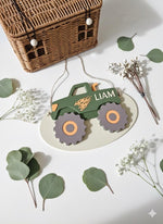 Personalized Vintage Truck Name Sign, Custom Baby Boy Nursery Decor