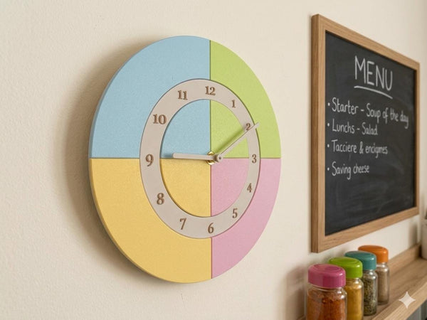 Modern Geometric Wall Clock – Custom Color Combinations | Minimalist Scandinavian Decor