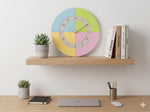 Modern Geometric Wall Clock – Custom Color Combinations | Minimalist Scandinavian Decor