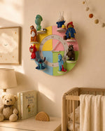 Personolised Tonies Holder Wall Clock Shelf | Magnetic Display | Modern Wall Decor