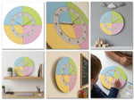 Modern Geometric Wall Clock – Custom Color Combinations | Minimalist Scandinavian Decor