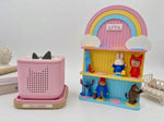 Personalised Ice Blue Rainbow Tonie Shelf & Toniebox Dock | Toniebox Storage Display