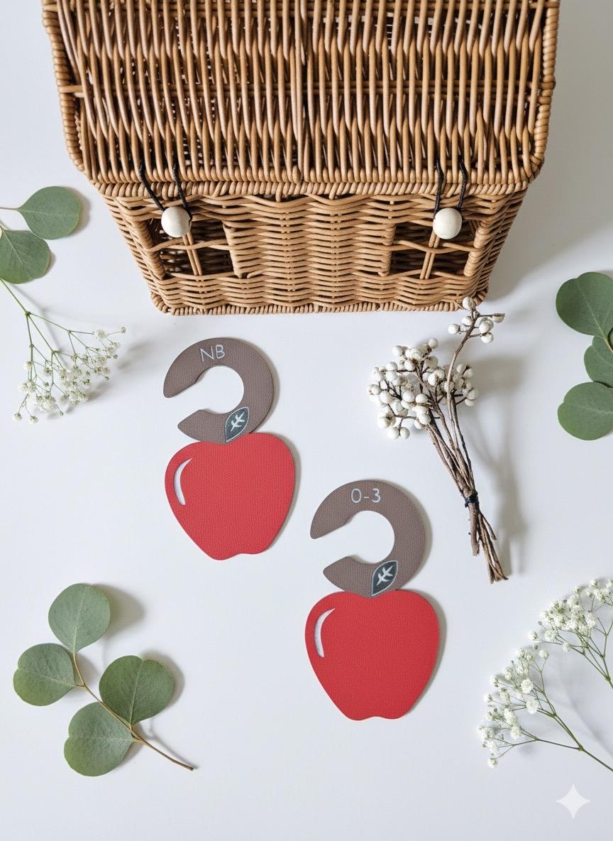 Apple Theme Baby Closet Dividers – Nursery Clothing Organizers for Newborn Toddler