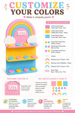Personalised Pink Lemonade Rainbow Tonie Shelf & Toniebox Dock | Tonibox Storage Display