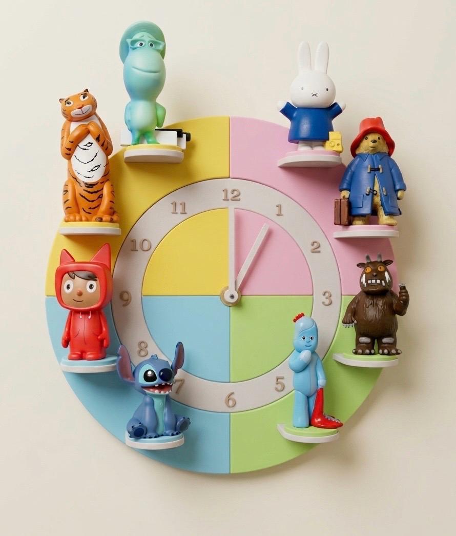 Personolised Tonies Holder Wall Clock Shelf | Magnetic Display | Modern Wall Decor